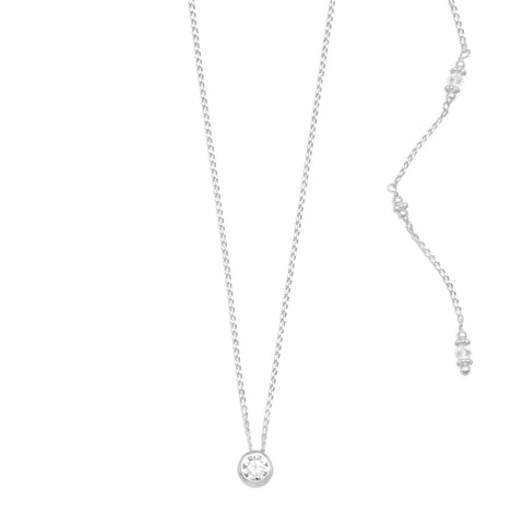 Elegant CZ and Crystal Back Drop Necklace