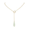 14 Karat Gold Plated Lariat Necklace with Chalcedony Drop