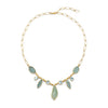 14 Karat Gold Plated Aquamarine and Blue Topaz Necklace