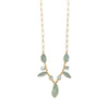 14 Karat Gold Plated Aquamarine and Blue Topaz Necklace