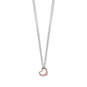Two Tone Double Strand Open Heart Necklace