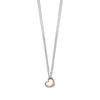 Two Tone Double Strand Open Heart Necklace