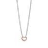 Two Tone Double Strand Open Heart Necklace