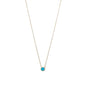 14 Karat Gold Plated Mini Synthetic Blue Opal Necklace