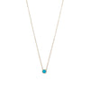 14 Karat Gold Plated Mini Synthetic Blue Opal Necklace