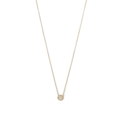 14 Karat Gold Plated Mini Synthetic White Opal Necklace