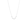 Rhodium Plated Dainty CZ Charm Necklace