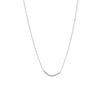 Rhodium Plated 2mm Bead Bar Necklace