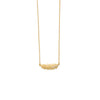 18 Karat Gold Plated Sideways CZ Feather Necklace