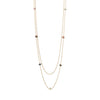 Two Strand 14 Karat Gold Plated Tourmaline Necklace