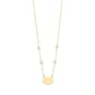 16" Gold Plated Engravable Necklace with White Cultured Freshwater Pearls