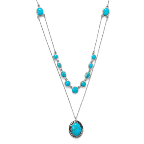18"/20" + 2 Two Row Turquoise Necklace