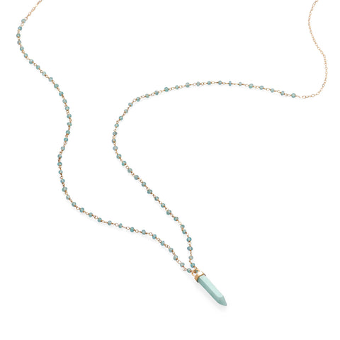 40 " Apatite and Amazonite Necklace