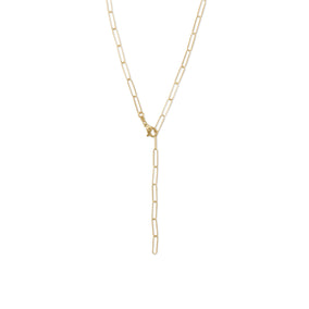 21" 14 Karat Gold Plated Paperclip Chain Necklace
