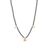 16" + 2" 14 Karat Gold Plated Charm and Black Spinel Necklace