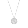 18" + 2" Round Flower Pattern Disk Necklace