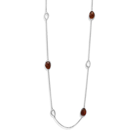 23.5" + 2" Baltic Amber and Open Link Necklace