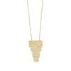 32" 14 Karat Gold Plated Stacked Bar Drop Necklace