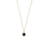 16" + 2" 14 Karat Gold Plated Faceted Black Onyx Necklace