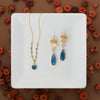 14 Karat Gold Plated Chalcedony and Glass Drop Earrings