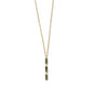18" + 2" 14 Karat Gold Plated Moss Agate Drop Necklace