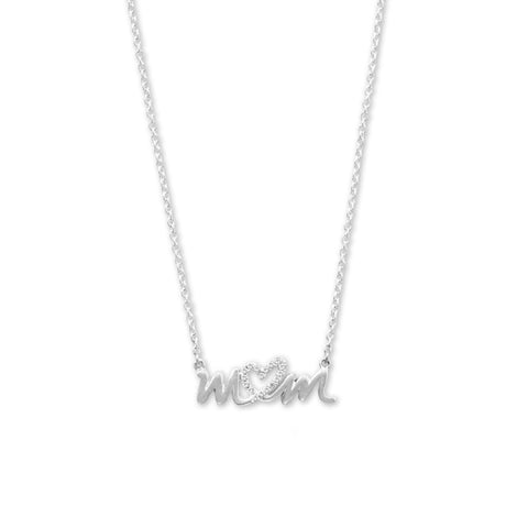 925 Sterling Silver Mom Necklace Love Heart Necklace Mama Bear Necklace |  eBay