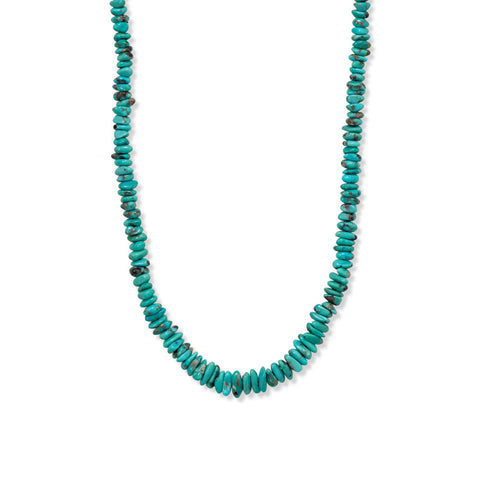 19" Mexican Campitos Turquoise Nugget Necklace
