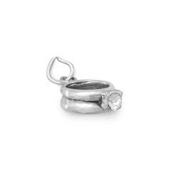 Oxidized 3D CZ Ring Charm