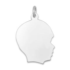 Large Engravable Boy Silhouette Charm