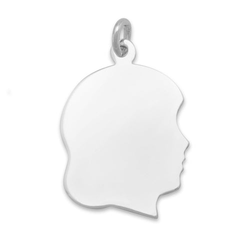 Engravable Girl Silhouette Charm