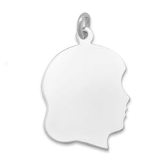 Large Engravable Girl Silhouette Charm