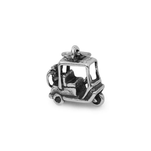 Oxidized 3D Golf Cart Charm