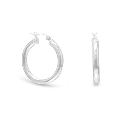 4mm x 29mm Hoop Earrings with Click