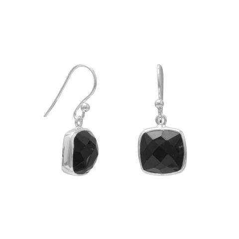 Faceted Black Onyx French Wire Earrings - Wholesale Silver Jewelry ...