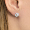 Cultured Freshwater Pearl and CZ Earrings