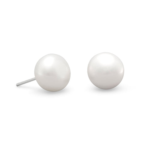 White Cultured Freshwater Pearl Stud Earrings