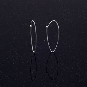 Thin Oval Wire Hoops