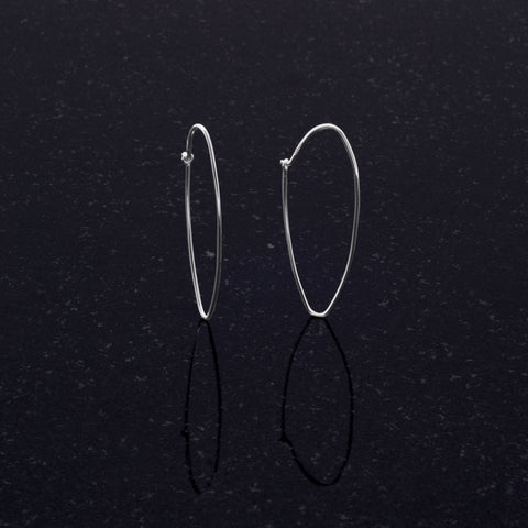 Thin Oval Wire Hoops