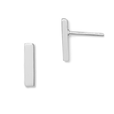 Wholesale Wide Rectangle Bar Studs Earrings Sterling Silver .925