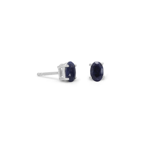 Faceted Oval Sapphire Earrings