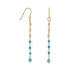 14K Gold Plated French Wire Earrings with Reconstituted Turquoise Beads