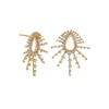 14 Karat Gold Plated Bursting CZ Post Earrings