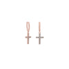 14 Karat Rose Gold Plated Hoop Earrings with CZ Cross