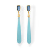 14 Karat Gold Plated Chalcedony and Glass Post Earrings