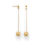 14 Karat Gold Plate Bead Drop Earrings
