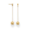 14 Karat Gold Plate Bead Drop Earrings