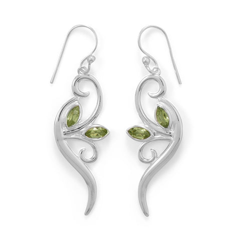 Peridot Leaf Design Earrings