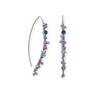 Rhodium Plated Marquise Wire Beaded Earring