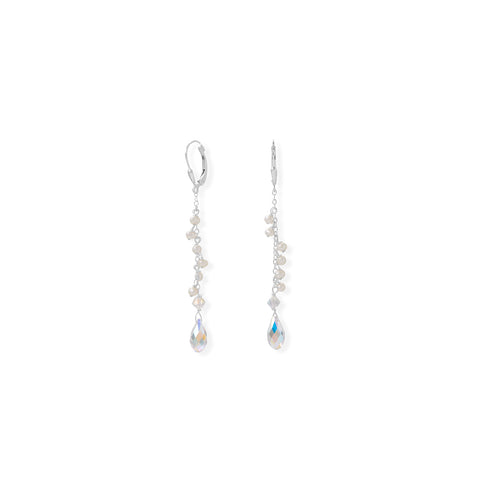 Swarovski Crystal and Cultured Freshwater Pearl Earrings