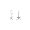 Rhodium Plated Starfish French Wire Earrings